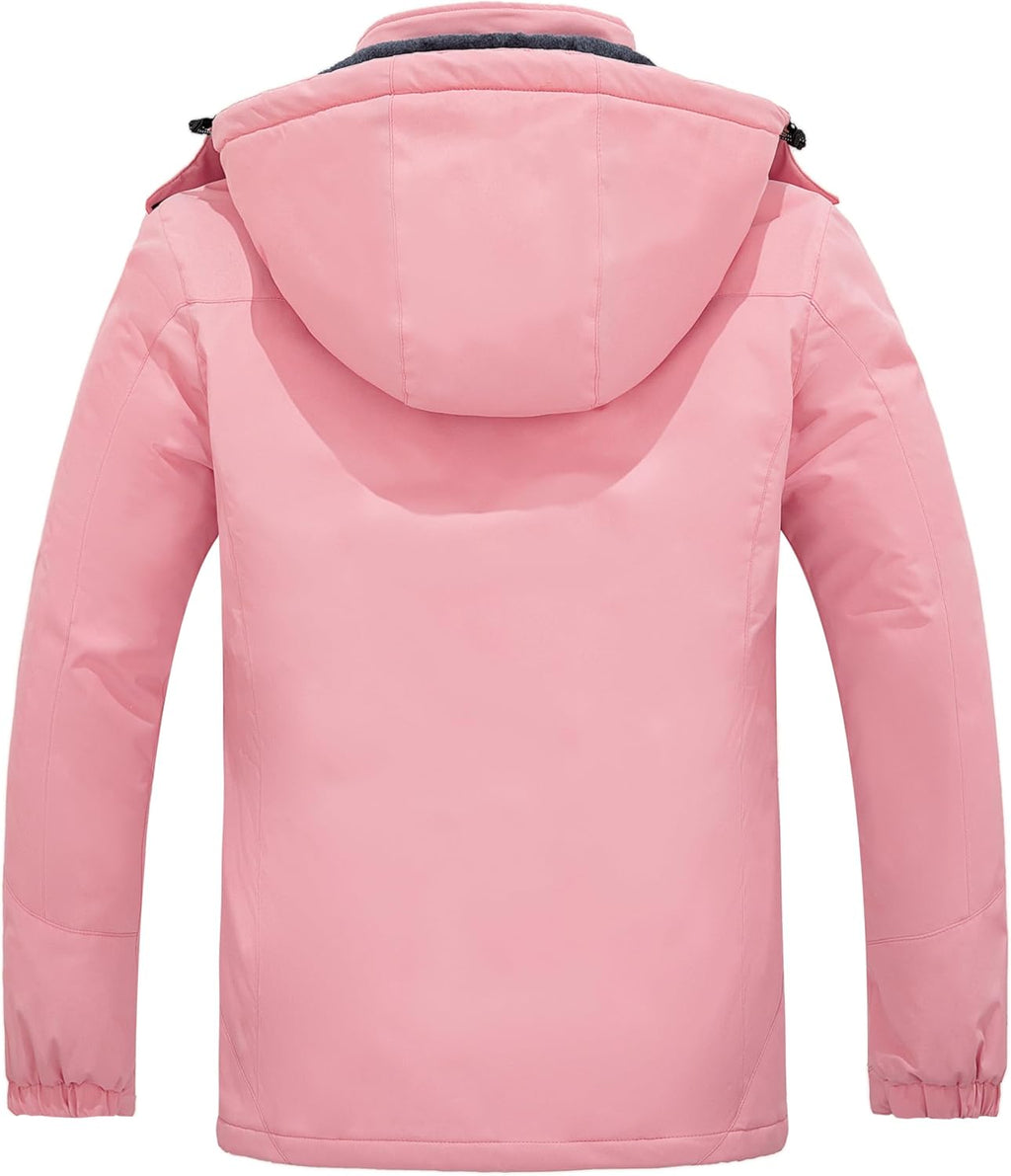 Women'S Mountain Waterproof Ski Jacket Windproof Rain Jacket Winter Warm Hooded Coat